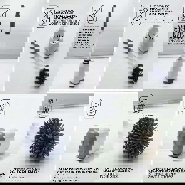 Nicoman Toilet Brush with Bleach Dispensing Handel