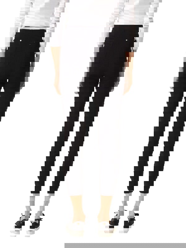 PennyPlain Cropped Bengaline Trousers - Black