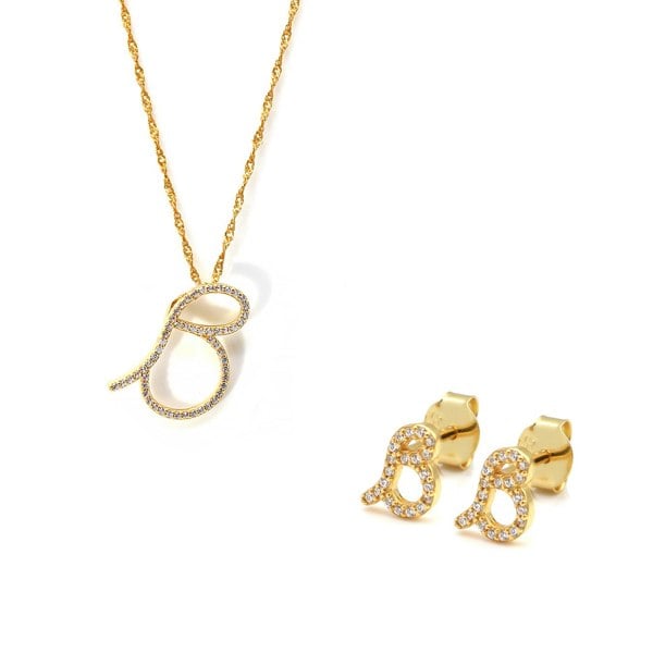 Say It With Luxe Initial Gift Set - Yellow Gold