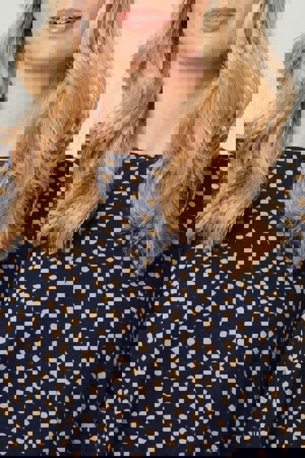 Navy | Polka Dot Oversize Blouse Top