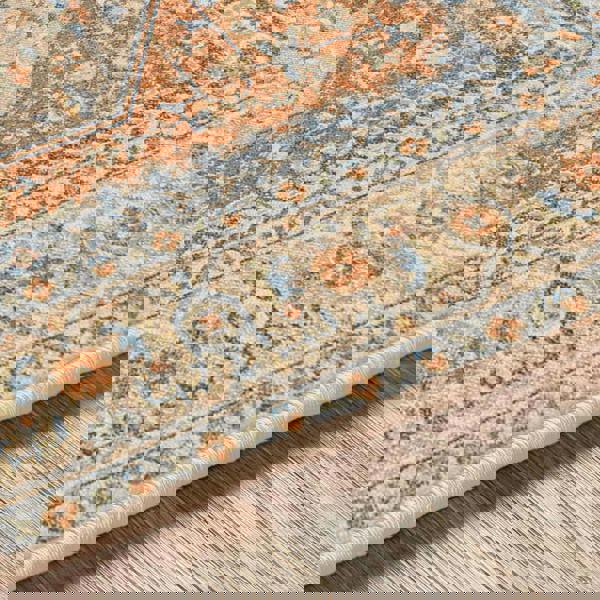 Livabliss Lillian-Washable Orange Brown Traditional Vintage Boho Rug