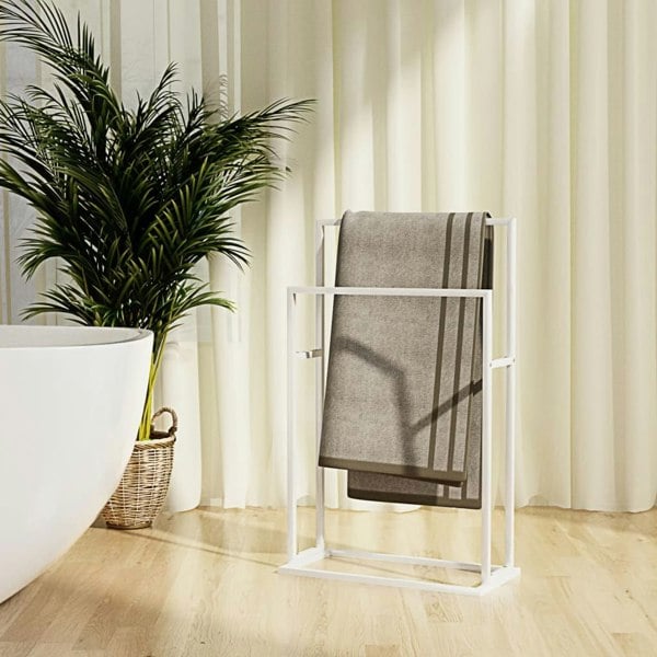 Berkfield Freestanding Towel Rack White 48x24x78.5 cm Iron