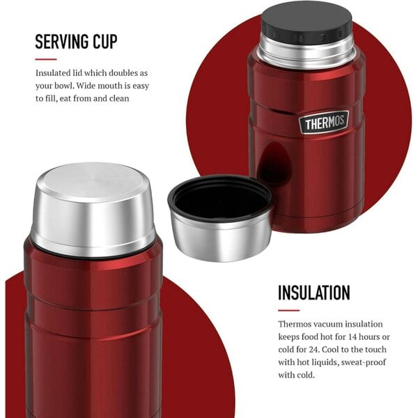 Thermos Stainless King 710ml Insulated Food Flask 14h Hot 24h Cold Pink