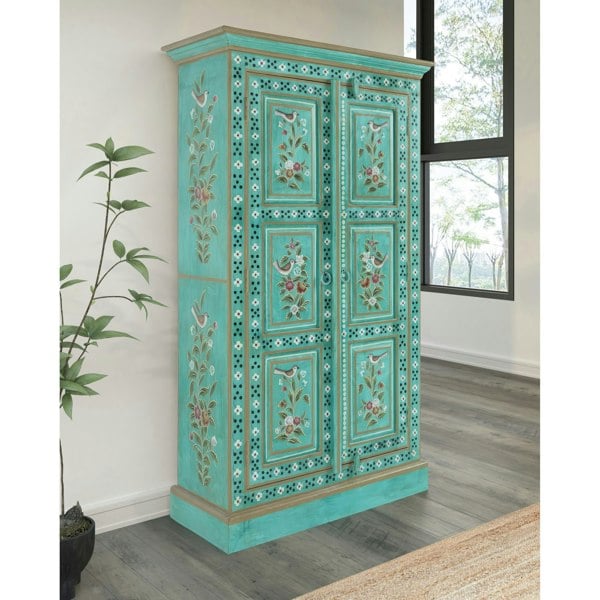 Dorel Home Prem Cabinet Green 87x38x152cm