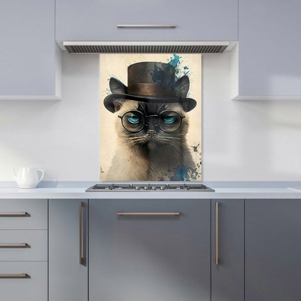 Warren Reed - Designer Siamese Cat Splashart Kitchen Splashback