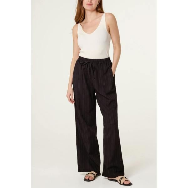 Blue Vanilla Drawstring Wide Leg Trousers