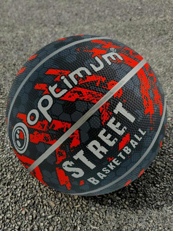 Street Basketball Size 7 – Black/Orange, Durable Grip for All Surfaces - Optimum