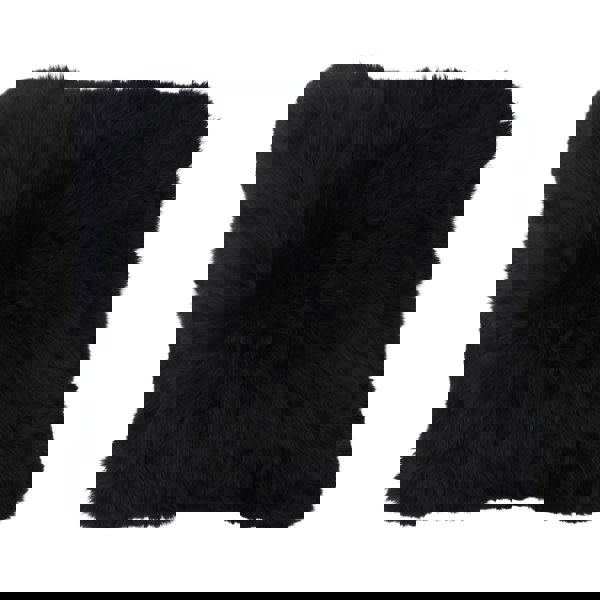  Alpaca Fur Cushion | Double sided | Short Wool Black