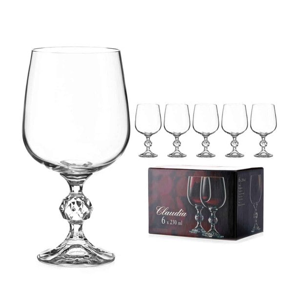 Diamante Claudia Red Wine Glasses - Set of 6