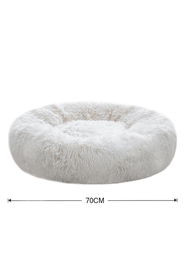 Living and Home 70x70cm Calming Round Donut Plush Pet Cuddler Bed