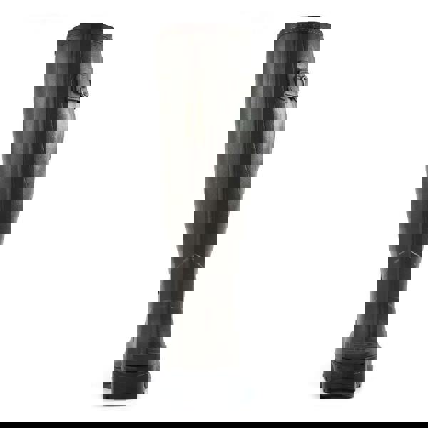 GriSport Groundwater Men's/Women's Unlined Stable Fishing Hunting Farm Wellies Boots, black waterproof rubber boots with sturdy sole and adjustable side buckle design.