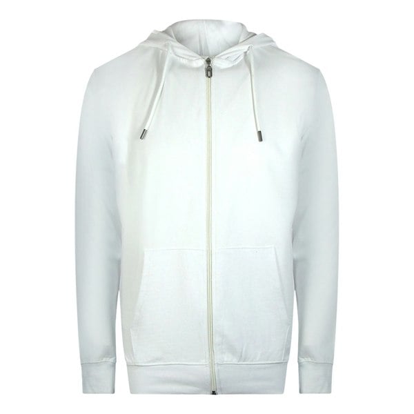 Cavalli Class Bold Floral Logo Off White Zip-Up Hoodie