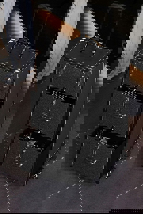 Living and Home Professional 3-in-1 Rolling Cosmetic Cases Makeup Trolley Nail Luggage Storage Organizer