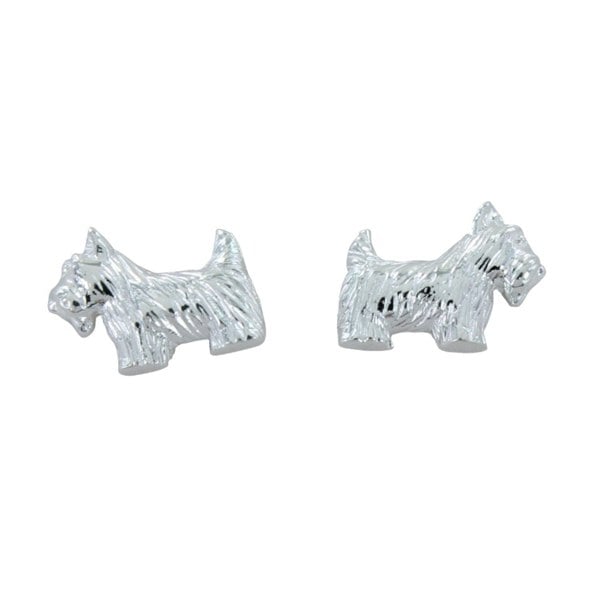 Sterling Silver Scottie Dog Stud Earrings - Reeves & Reeves