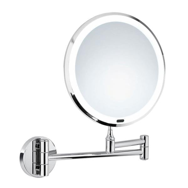 Polished chrome wall mounted mirror