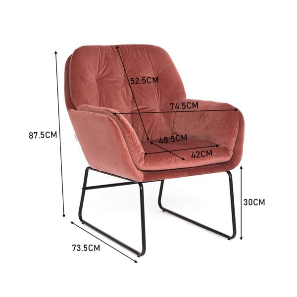 75cm Wide Faux Leather Armchair Double Layer Padded Occasional Chair Other Occasional Chairs Living and Home