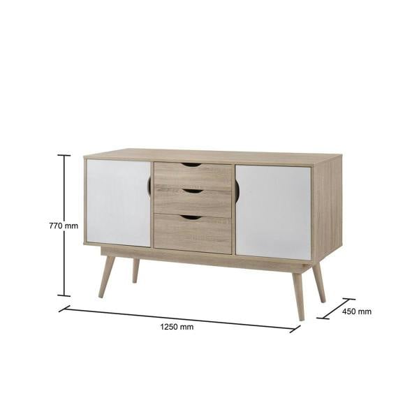 Timber Art Design Alford Sideboard 2 Doors 3 Drawers Storage Cabinet Cupboard