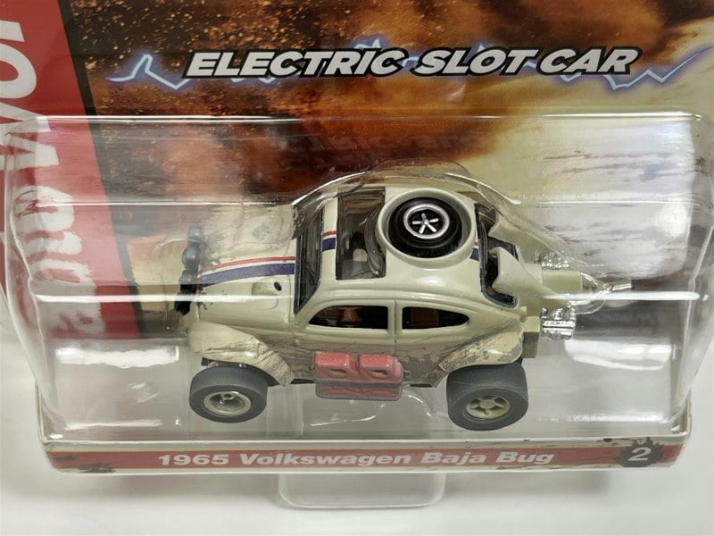 Auto World Slot Cars 1965 VW Baja Bug Cream X Traction Off Road HO Scale SC375-2