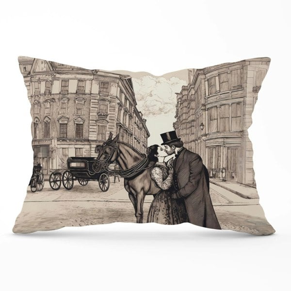 Warren Reed Victorian Lovers On A London Street Cushions