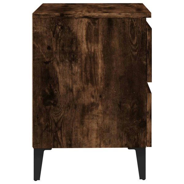 Berkfield Bed Cabinets with Metal Legs 2 pcs Smoked Oak 40x35x50 cm