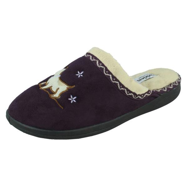 Padders Ladies Padders Wide Fitting Slipper Mules Scotty