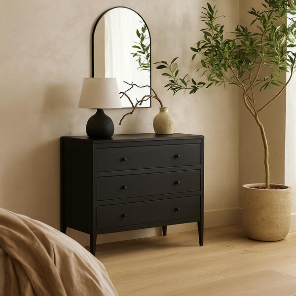 Wyld Haus Bilbao Black Wood Grain 3 Drawer Chest
