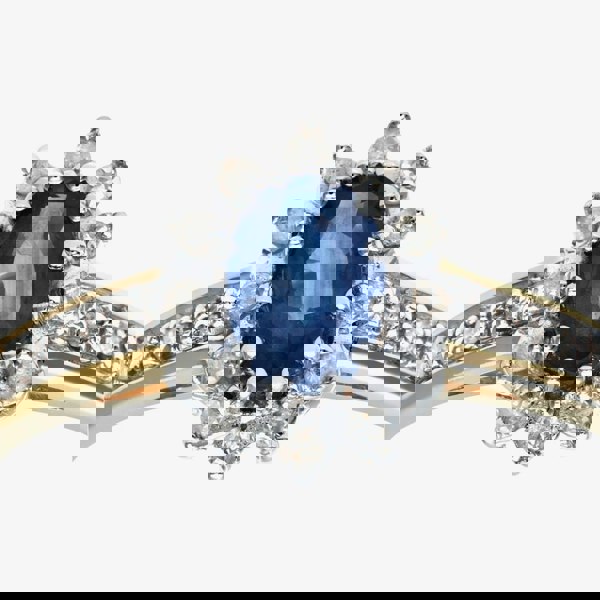 T. H. Baker 9ct Yellow Gold Tanzanite 0.10ct Diamond Cluster Ring PR04767T TANZ