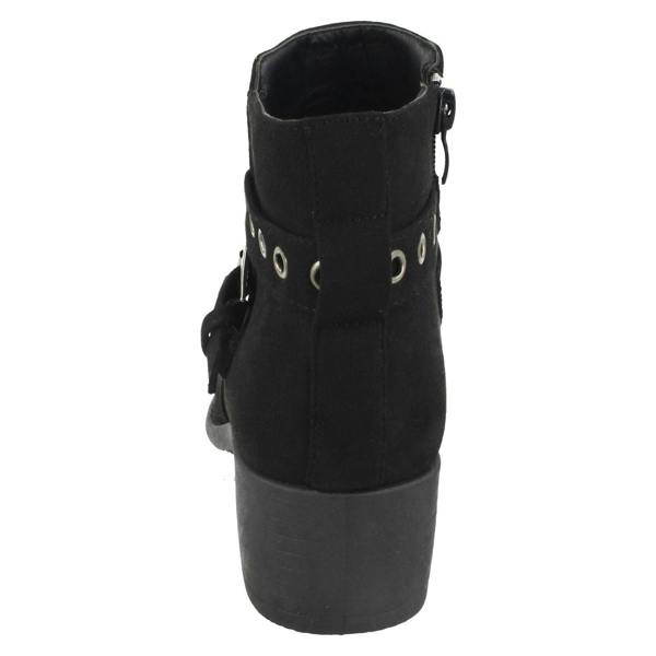 Spot On Ladies Spot On Ankle Boots With Buckle Detail