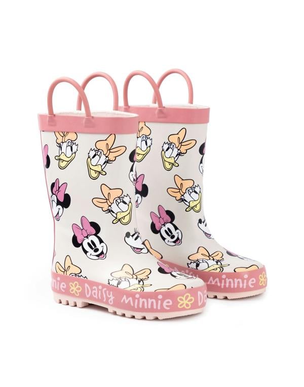 Disney Girls Pink Minnie And Daisy Wellington Boots with Handles
