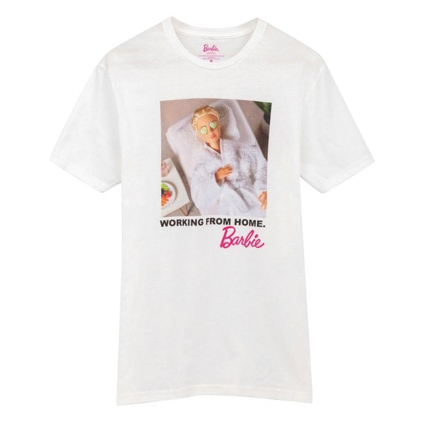 Barbie Womens Working from Home T-Shirt - White