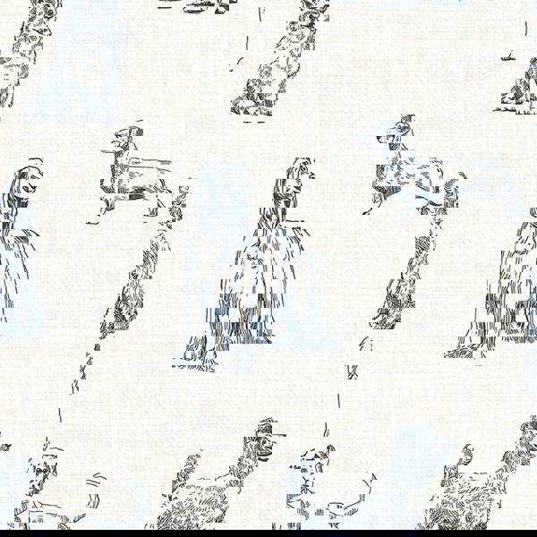 Joules Sketched Dogs Wallpaper | Cream/Blue