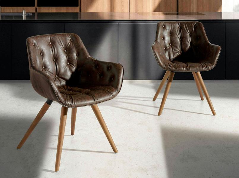 Angel Cerdá Chocolate brown leatherette chair 4073