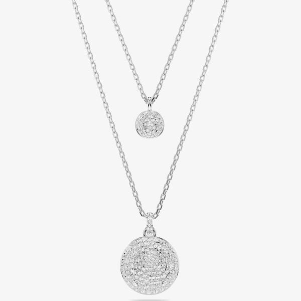 Swarovski Meteora Rhodium Plated Layered Pendant Necklace 5684244