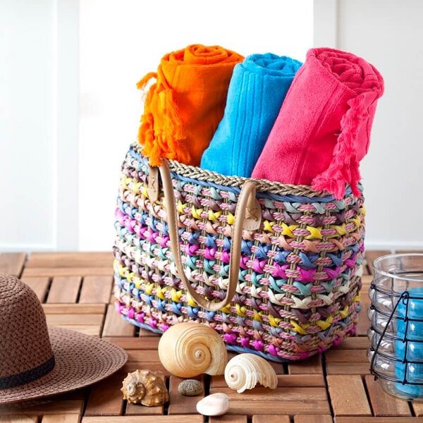 Cotton and Olive Breezy Cotton Hammam Towel, Double-Faced, Turquoise | SECONDS