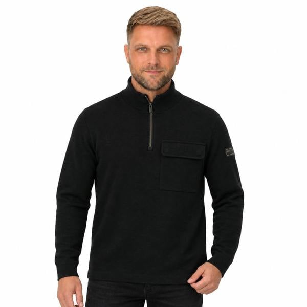 Barbour International Burley Half Zip Cardigan Jumper Black