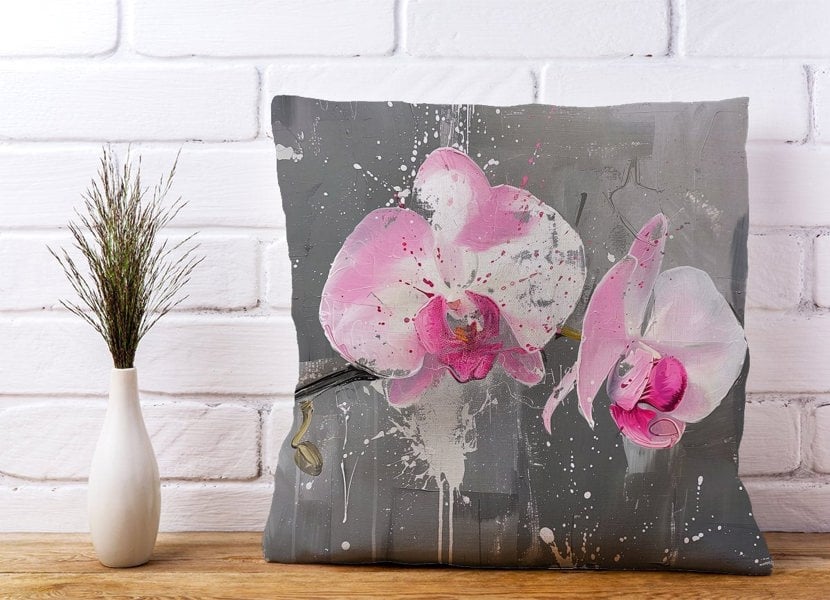 Warren Reed Pink Orchids Splashart Cushions