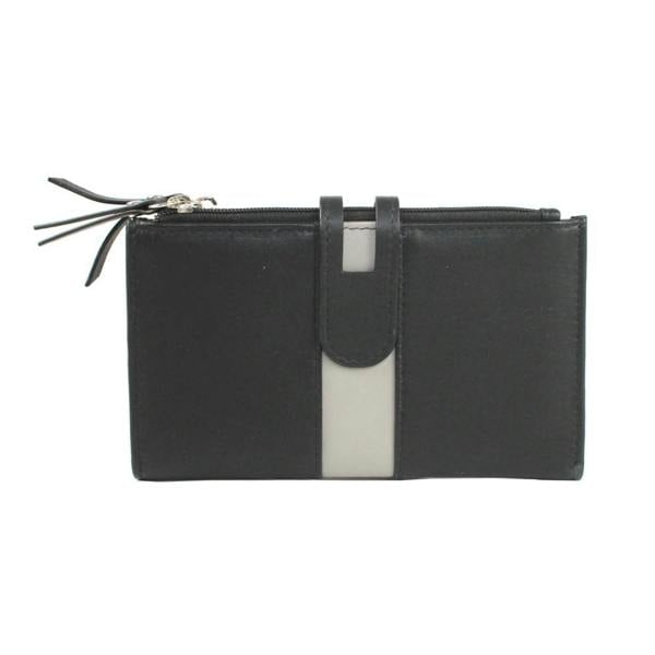 Eastern Counties Leather Womens Ottilie Leather Purse - Black/Grey