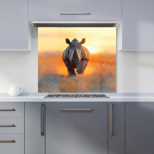 Warren Reed Rhino Running Kitchen Splashback - 00021