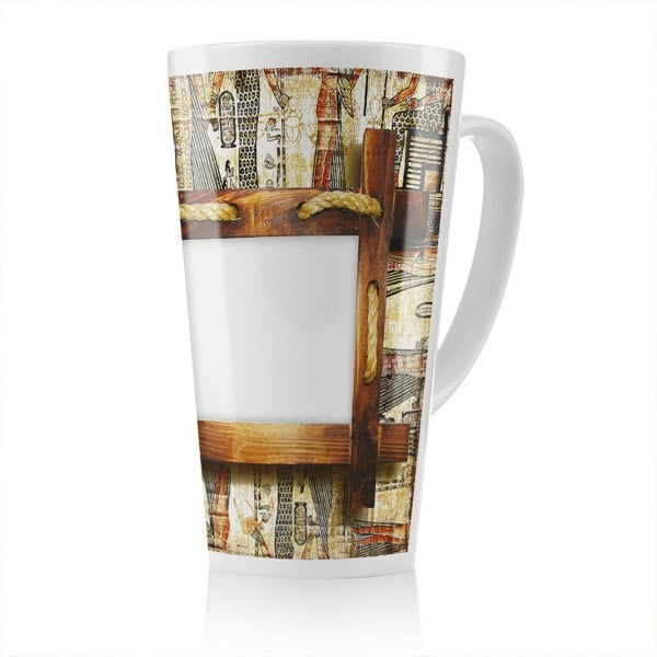 Benjamin Tate Design Rustic Egyptian Wooden Frame Latte Mug