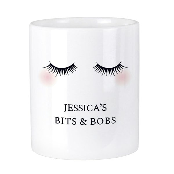 Personalised Memento Company Eyelashes Ceramic Storage Pot