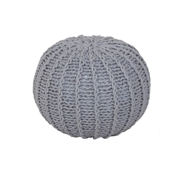 Snug City Cable Knit Round Pouffe Chunky Seat Footstool Ottoman 100% Cotton Handmade