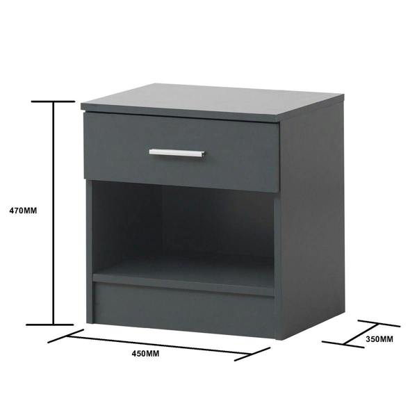 Timber Art Design Rio Costa Bedside Cabinet Bedroom Furniture Nightstand Table 1 Drawer
