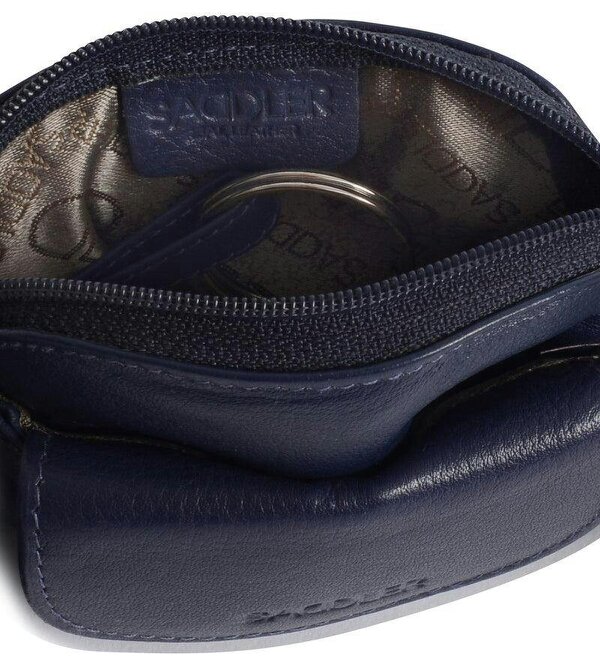 SADDLER Compact Leather Zip-Top Coin Purse "Molly" – Handmade by Saddler | RFID Protected & Gift Boxed | With Front Pocket & Interior Key Ring