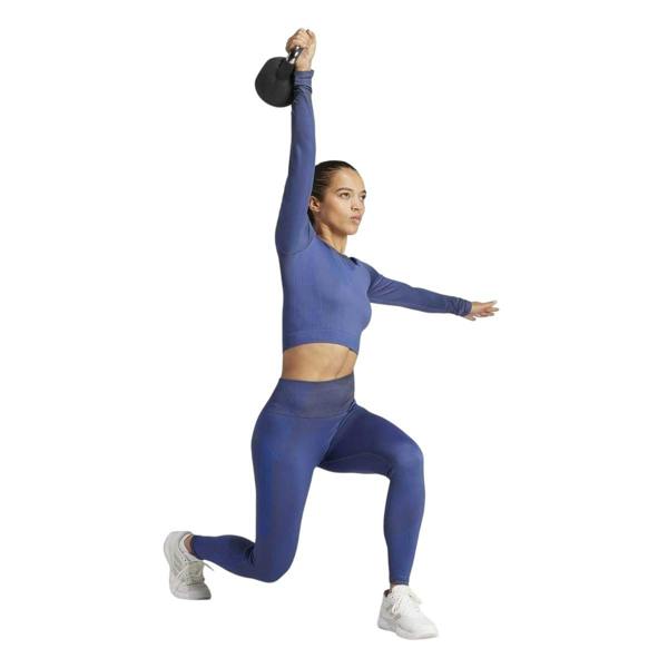 Adidas Womens/Ladies Long-Sleeved Top - Navy Blue Melange - 