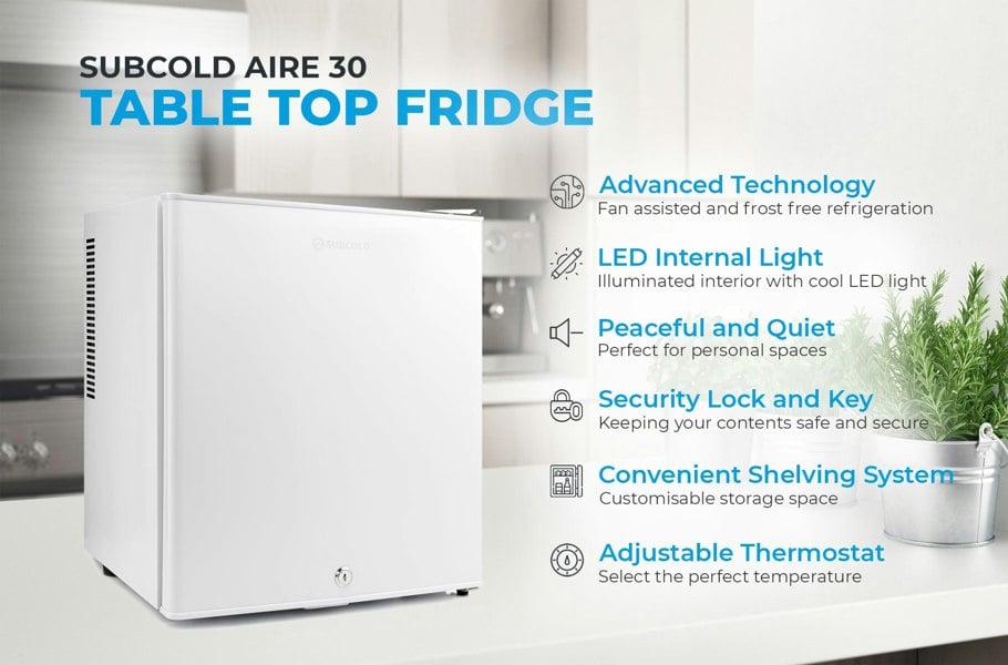 Subcold Aire30 LED Mini Fridge - White