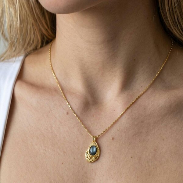 Uchi & Soto Enso Gold and Malachite Stone Necklace