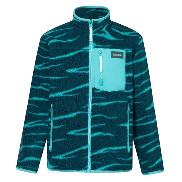 Regatta Childrens/Kids Frankie Zebra Print Full Zip Fleece Jacket - Mediterranea - 