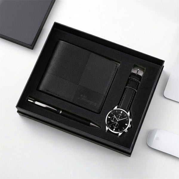 smartbies Luxury 3-Piece Men's Gift Set: Watch, Wallet & Pen