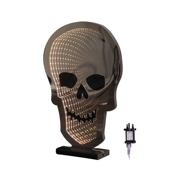 Samuel Alexander 40cm Light up Halloween Skull Infinity Decoration with Warm White LEDs