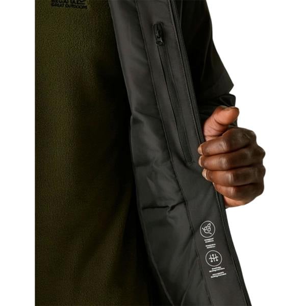 Regatta Mens Highton Two Tone Waterproof Stretch Insulated Jacket - Ash/Black